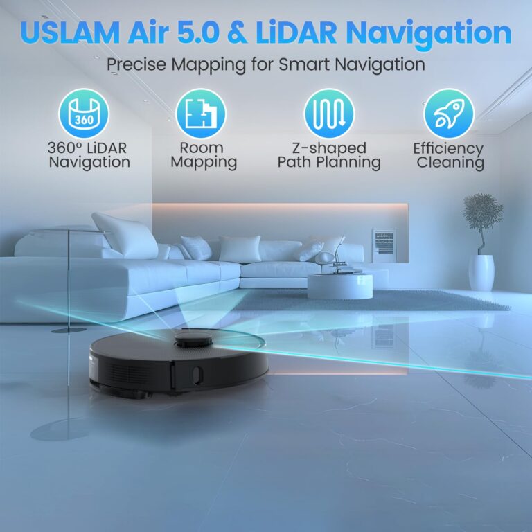 Robot Vacuum and Mop Combo, Self-Emptying, 60-Day Capacity, Schedule, 180mins Runtime, Home Mapping, Wi-Fi/App/Alexa/Remote, Robotic Vacuum Cleaner for Pet, Hard Floors, Carpet - Image 5
