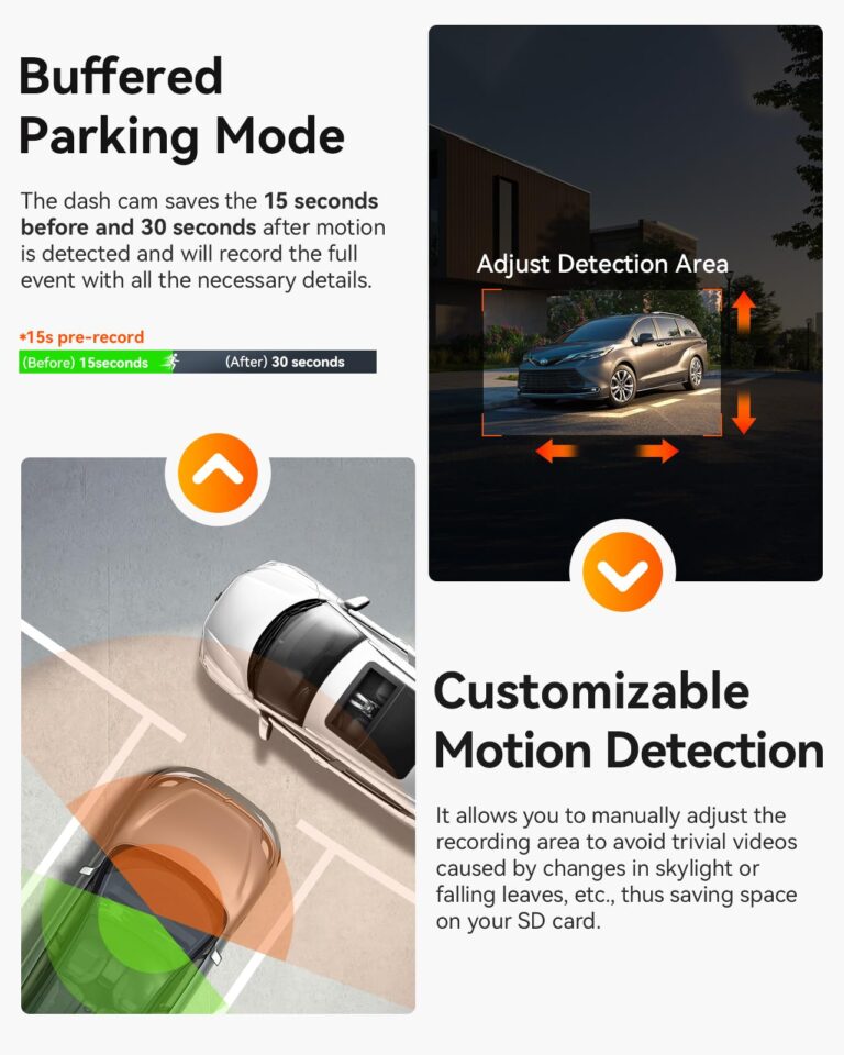 Vantrue N2X 2.7K Uber Dash Cam Front and Inside, 5G WiFi Dual Dash Camera for Car with HDR IR Night Vision, STARVIS 2, GPS, 2.5K/60FPS, LTE Support, 24/7 Parking Mode, Voice Control, Support 512GB Max - Image 6