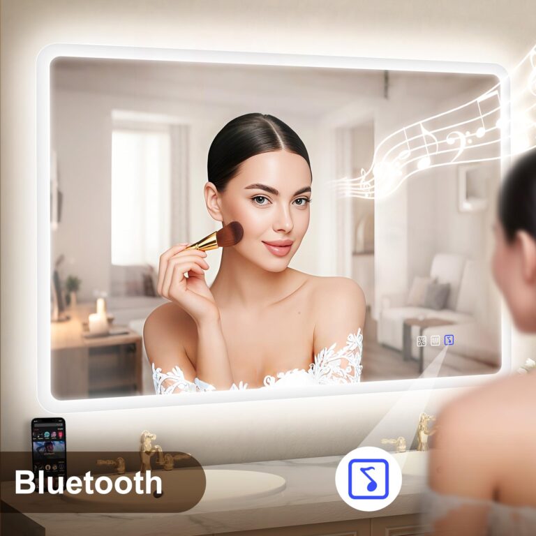 STARLEAD 28"x36" LED-Bathroom-Mirror-with-Lights, Wall-Mounted with Bluetooth Speaker, Anti-Fog, 3 Color Temperature, Dimmable Brightness, Waterproof, Tempered Glass, Frontlit & Backlit - Image 8