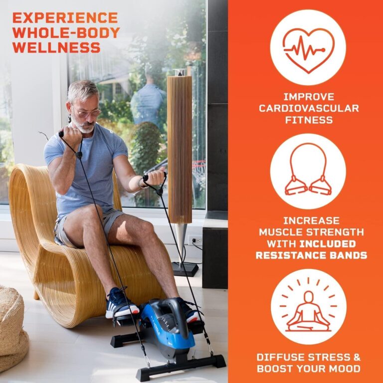 Lifepro 3-in-1 Under Desk Cycle Pedal Exerciser with Resistance Bands - Arm, Foot and Leg Exerciser While Sitting for Seniors- Mini Under Desk Bike Pedal Exercise Machine Workout with Fitness app - Image 3