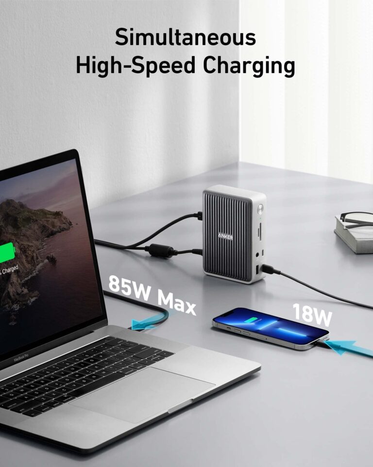 Anker 577 Docking Station (13-in-1, Thunderbolt 3) 85W Charging for Laptop, 18W for Phones, 4K Dual Display, 10 Gbps USB-C Data, Ethernet, Audio, SD 4.0 - Image 3