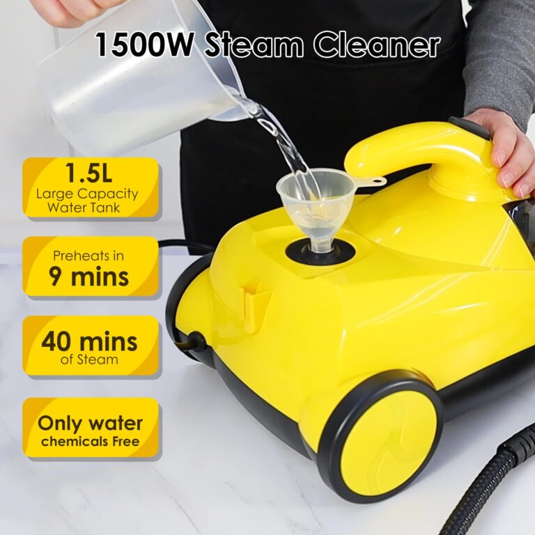 Potlimepan 1500 Watt Deep Steam Cleaner With Attachments - Portable for Home, Upholstery, Tile and Grout - On-Board Storage (WJ528(NK-0698)) - Image 7