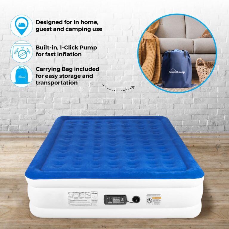 SoundAsleep Dream Series Luxury Air Mattress with ComfortCoil Technology & Built-in High Capacity Pump for Home Camping- Double Height, Adjustable, Inflatable Blow Up, Portable - California King XL - Image 3