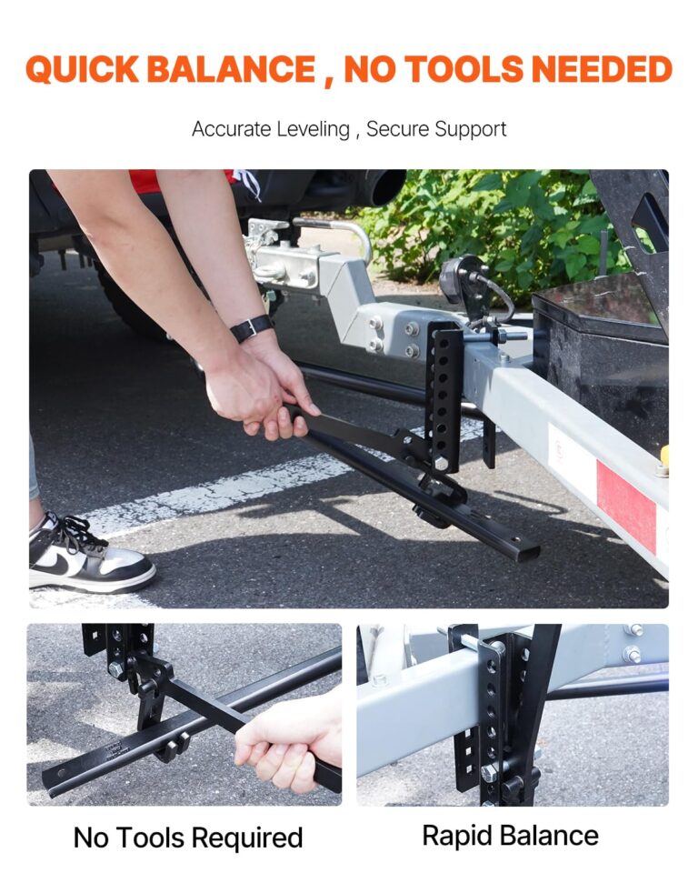 VEVOR Sway Control Weight Distribution Hitch, 1,500 lbs Capacity, Trailer Hitch Kit with 2-Inch Solid Steel Shank, 2-5/16 Inch Alloy Steel Ball, Powder-Coated Load Leveling, Black - Image 3