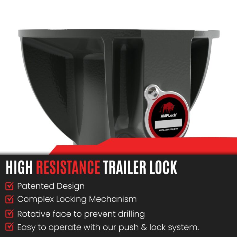 AMPLock - U-LPCF Heavy Duty Trailer Kingpin Lock, Patented Cylinder Lock, Commercial Trailer Security Conical King Pin Lock, Reliable Heavy Duty Kingpin Lock for Enhanced Trailer Protection & Security - Image 4