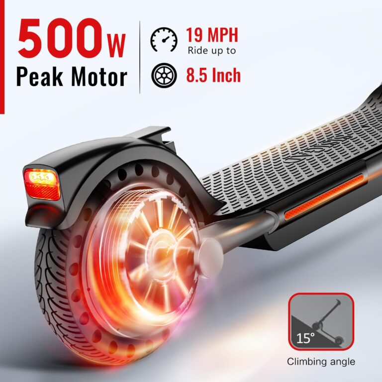 SISIGAD Electric Scooter Adults,8.5" Tires/10 Tires,Peak 500W Motor,Top Speed 19/22Mph,Long Range,Folding E-Scooter with Dual Suspension and Braking System,Smart Control - Image 7