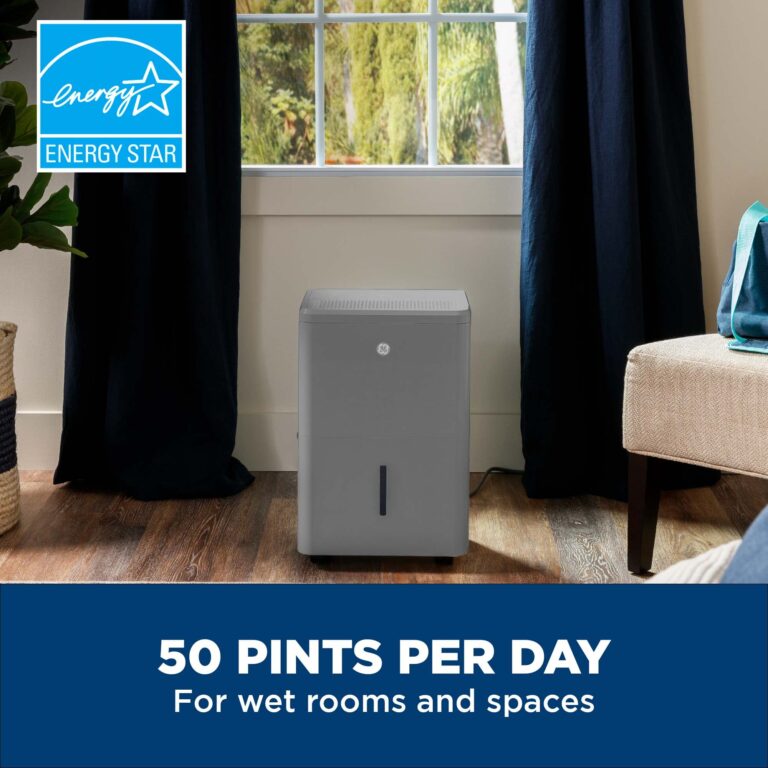 GE Smart Energy Star Portable Dehumidifier w/WiFi for Basement, Bedroom, Bathroom, Garage, Large Rooms up to 4500 Sq Ft, 50Pint w/Removable Bucket & Continuous Drain Connect for Auto/Manual Drainage - Image 10