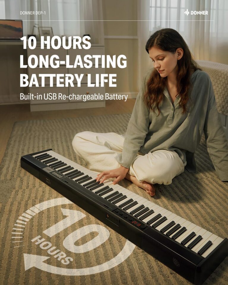 Donner DEP-1 Piano Keyboard 88 Keys, Beginner Digital Keyboard Piano Velocity-Sensitive Keys, Portable Electric Piano with Sustain Pedal, Carrying Case and Keyboard Stickers - Image 7