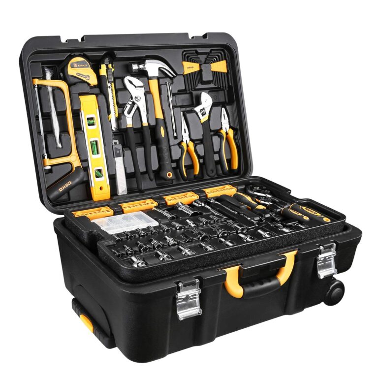 DEKOPRO 258 Piece Tool Kit with Rolling Tool Box Socket Wrench Hand Tool Set Mechanic Case Trolley Portable - Image 4