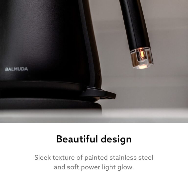 BALMUDA The Kettle | Electric Gooseneck Kettle | Lightweight | Stainless Steel | 0.6L (20fl oz) Capacity | Neon Light Indicator | Perfect for Tea and Coffee | US Version | Black - Image 4