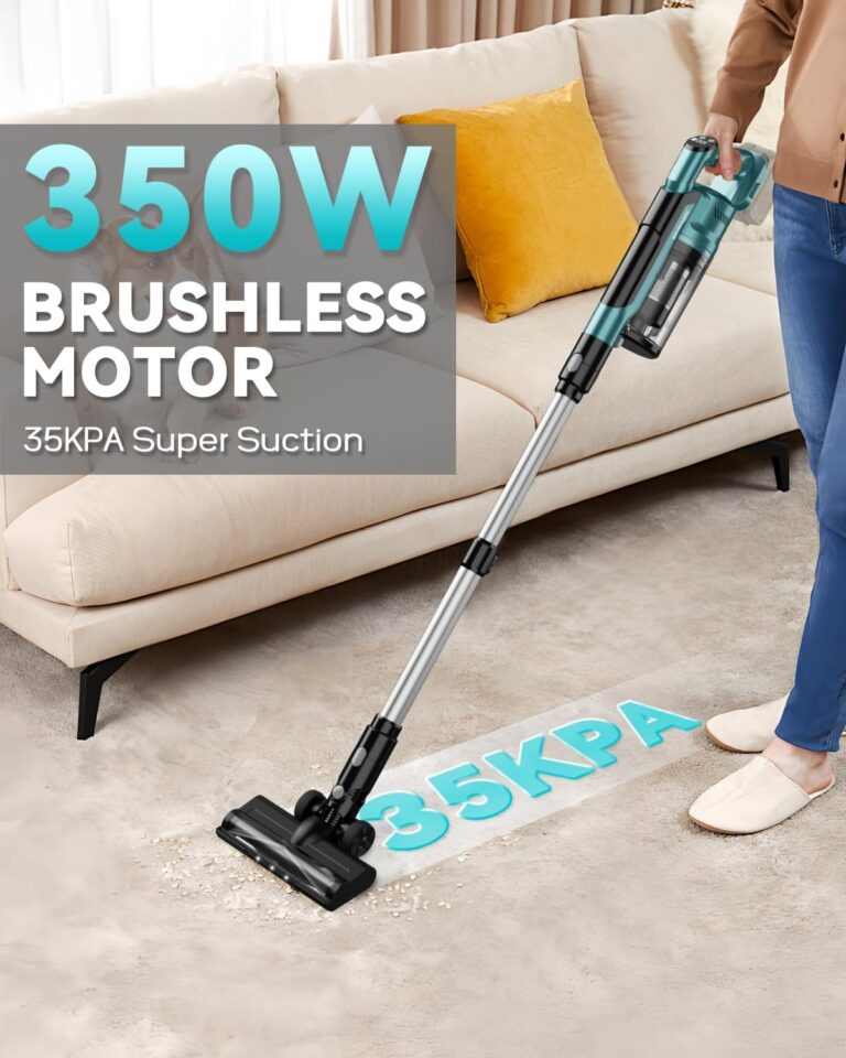 350W Cordless Vacuum Cleaner for Makita 18V Battery, 35kPa Brushless Lightweight Stick Vacuum with 3 Mode Suction, 6 in 1 Stick Vacuum Cleaner with HEPA for Floor, Carpet, Car (Battery Not Included) - Image 9