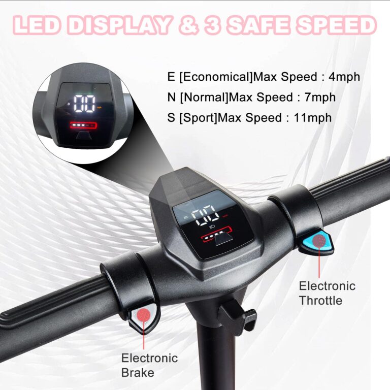 Electric Scooter for Kids Ages 6-12, 150W Motor, 4/7/11 Mph, 60 mins Ride Time, Adjustable Speed, LED Display, Colorful Lights, Electronic Brake, Foldable Kids Electric Scooter (Black) - Image 7
