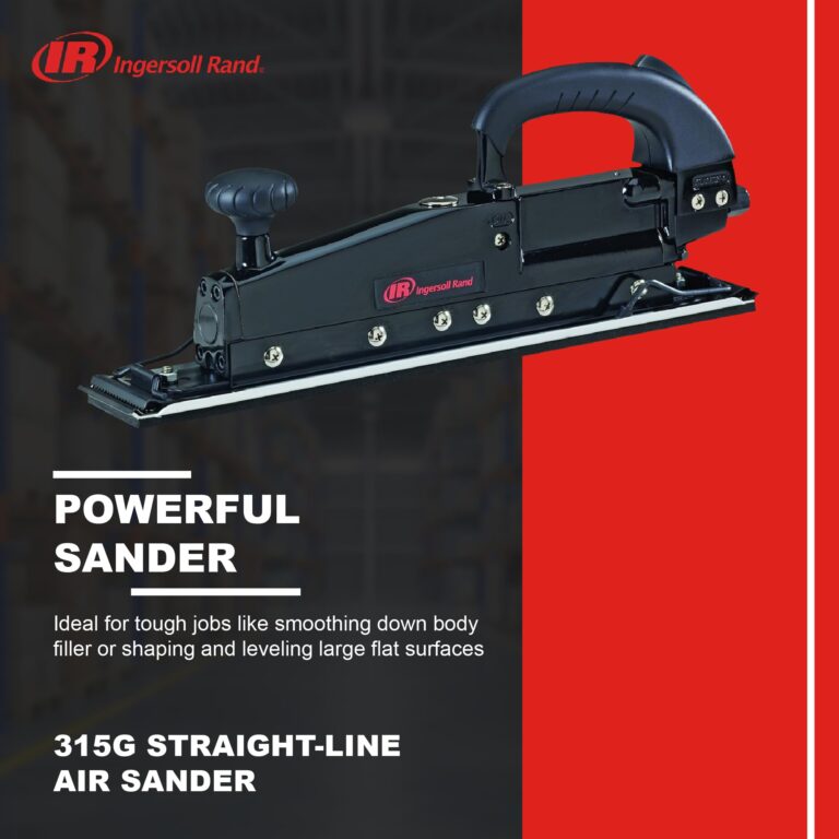 Ingersoll Rand 315G Straight Line Air Sander, Edge Series Pneumatic Tool, Heavy Duty Sanding, Leveling Large Flat Surfaces, Dual Piston Design, Black - Image 6