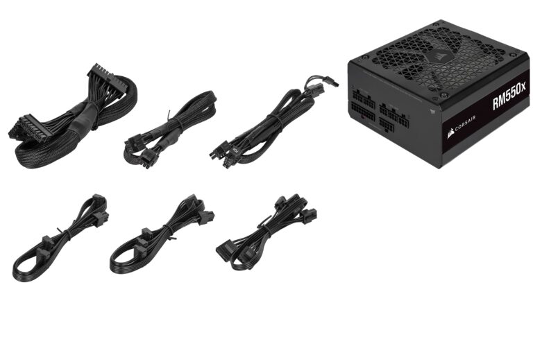 CORSAIR RM550x Fully Modular ATX Power Supply - 80 Plus Gold - Low-Noise Fan - Zero RPM - Black - Image 2