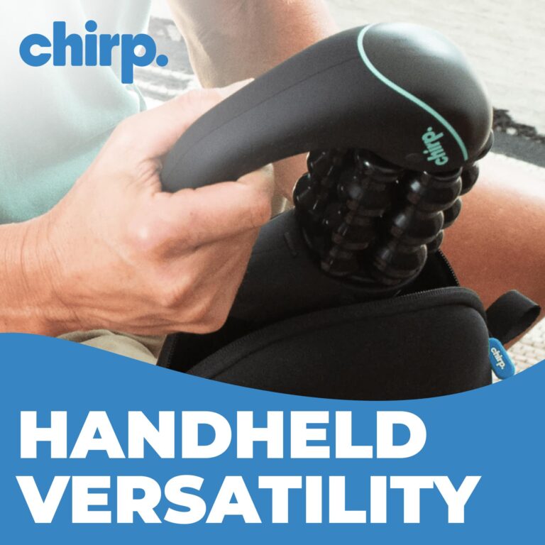 Chirp RPM Mini - Rolling Percussive Massager, Percussive Therapy, Whole Body Relief, Deep Tissue and Muscle Recovery, Percussion Massage, Rechargeable, Hands-Free Base, Powerful, 3-Speed Spin - Image 3