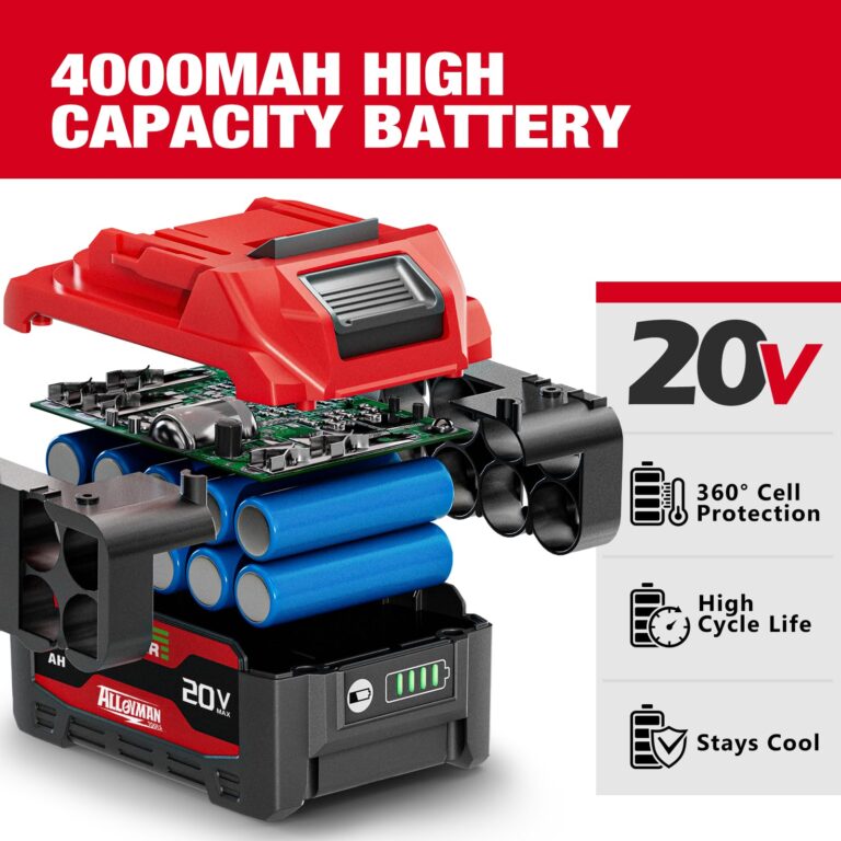 Alloyman Cordless Impact Wrench, 1475Ft-lbs (2000N.m) 1/2 High Torque Brushless Impact Gun, 20V Power Impact Driver, 4000mAh Battery,3 Sockets, Brushless Motor Variable Speeds for Car/Truck RV/Mower - Image 3