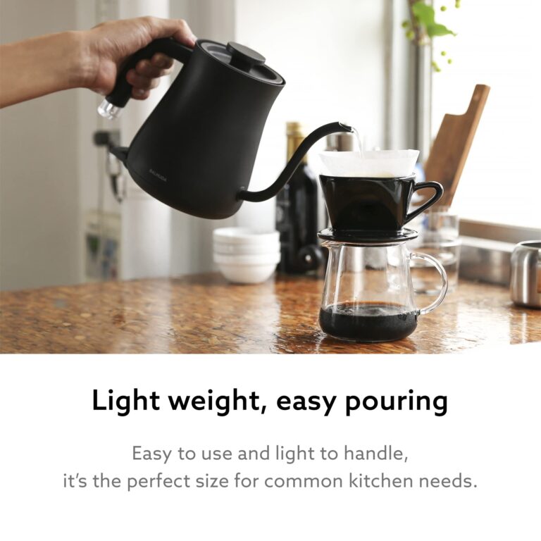 BALMUDA The Kettle | Electric Gooseneck Kettle | Lightweight | Stainless Steel | 0.6L (20fl oz) Capacity | Neon Light Indicator | Perfect for Tea and Coffee | US Version | Black - Image 8