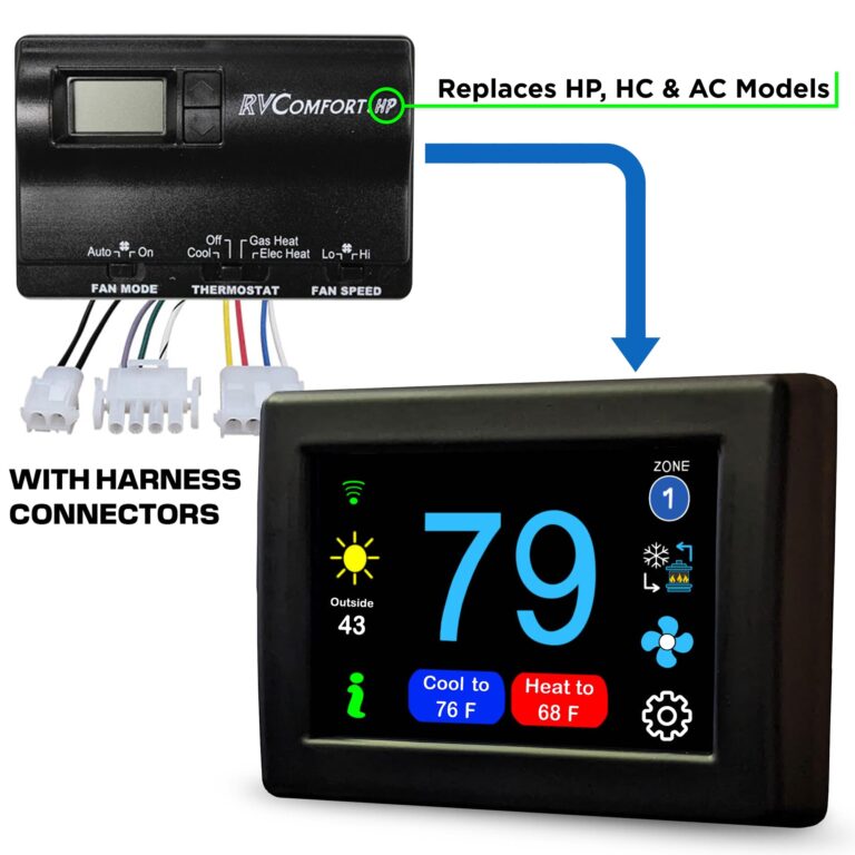 MICRO-AIR EasyTouch RV Touch Screen Thermostat with WiFi and Bluetooth - RV Thermostat for Air Conditioner and Heating - Programmable, Compatible with Coleman HVAC (352C Black) - Image 6