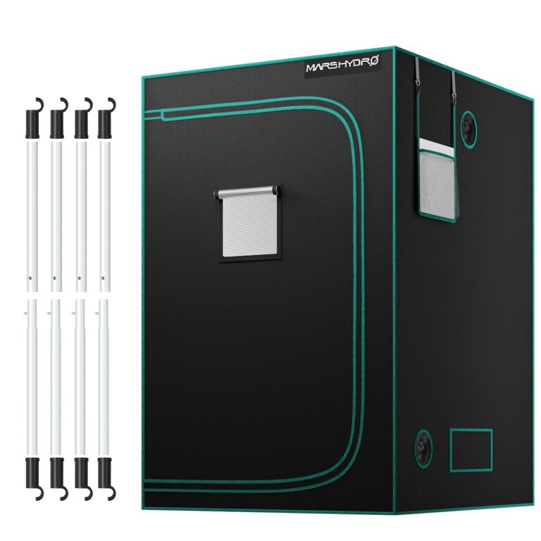MARS HYDRO 4x4 Grow Tent (48"x48"x80") & Durable Side Support Pole Combo Kit, Indoor Plant Growing Set, Maximizes Plant Yield in Hydroponics or Indoor Gardening