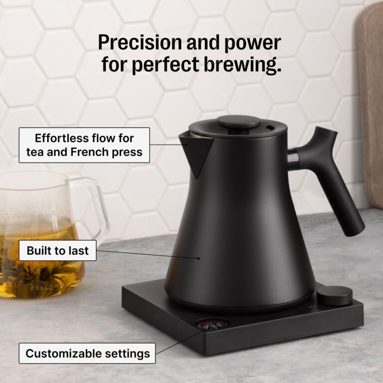 Fellow Corvo EKG Pro Electric Tea Kettle - Quick Heating, Precise Temperature Control Electric Kettle, Scheduling, Built-in Brew Timer for Boiling Water - Matte White with Maple Handle - 0.9 Liter - Image 5