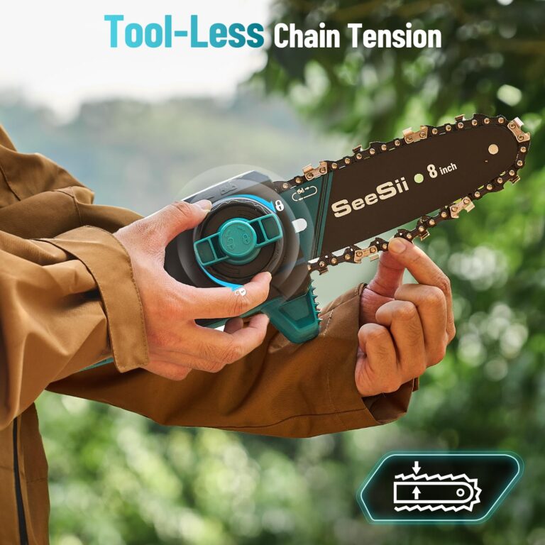 Seesii 10 Inch & 8 Inch Electric Pole Saws for Tree Trimming, Cordless Pole Chainsaw with Extendable Rod (Up to 9.2ft), Auto Oiler, 4000mAh Battery Powered Tree Pruner for Bush & Branch Cutting - Image 5