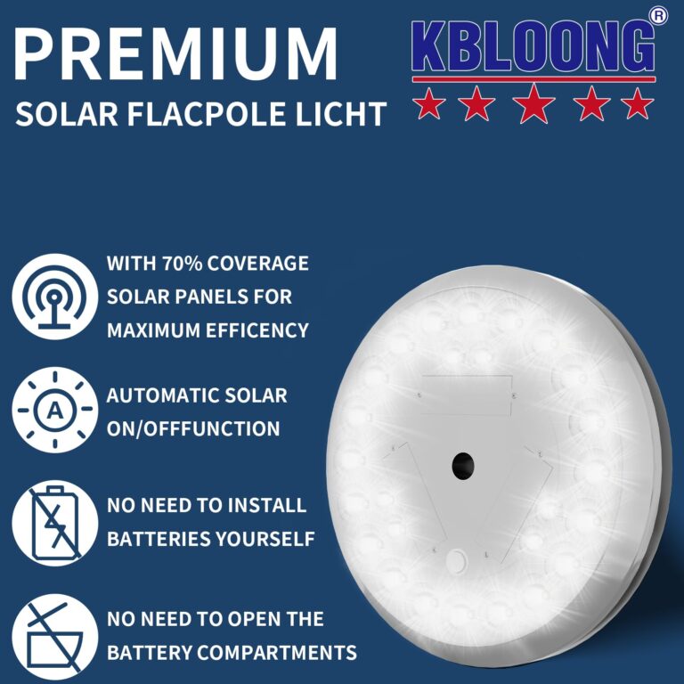 KBLOONG 11 Gauge Heavy Duty Flag Pole -25 FT Black Extra Thick Aluminum Flagpole Kit with Deluxe Solar Light, 3x5 Nylon Embroidered Flag for Outside House In Ground-120MPH Wind Tested - Image 6