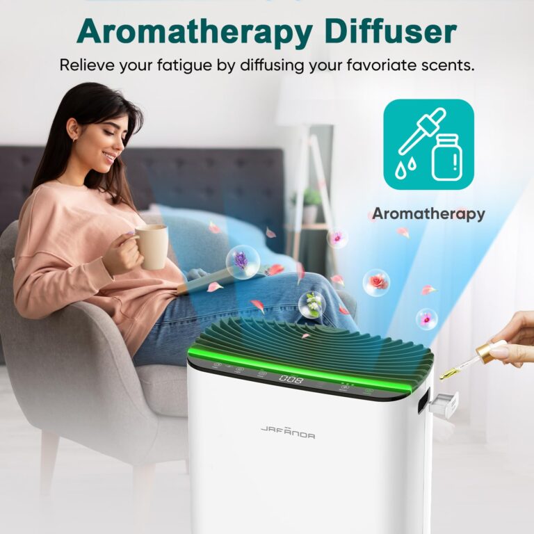 Jafända HEPA Air Purifier for Bedroom, Allergen Air Cleaners for Home Large Room up to 1226ft², Mold Air Purifiers for Home, True HEPA Air Filter Removes 99.97% Pet Dander/Hair, Pollen Dust Smoke&VOCs - Image 6