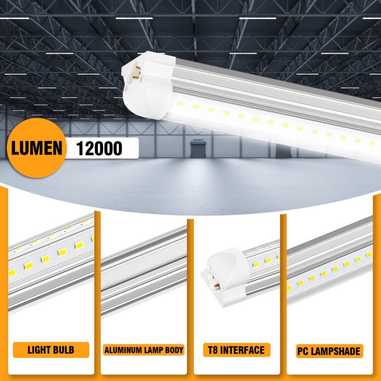 ONLYLUX 8ft LED Shop Light - 90W 12000lm 5000K, 8 Foot Led Shop Light Fixture, V Shape Bulbs for Garage, 8 ft Led Lights, Plug and Play (10 Pack) - Image 7