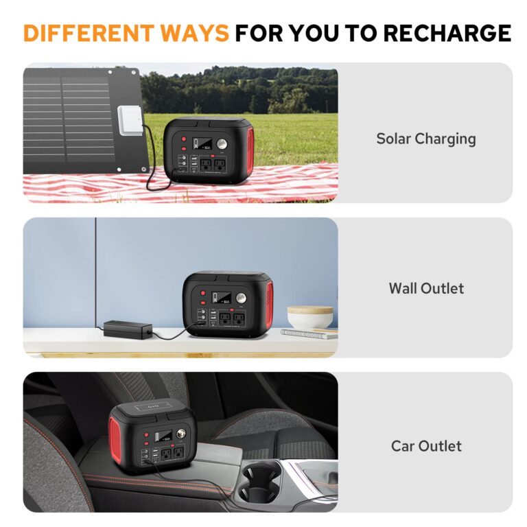 Portable Power Station 300W 228Wh Lithium Battery Small Portable Generator for Home Use Camping Travel Emergency Hunting Outdoor, Large Power Bank with AC Outlet for Laptop - Image 4