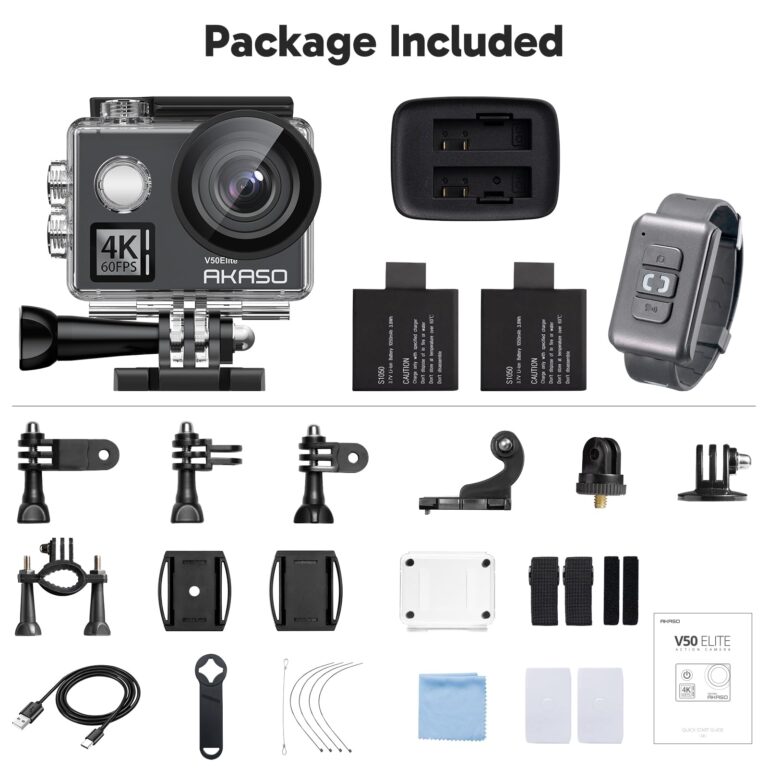 AKASO V50 Elite 4K60fps Touch Screen WiFi Action Camera Voice Control EIS 131 feet Waterproof Camera 8X Zoom Remote Control - Image 2