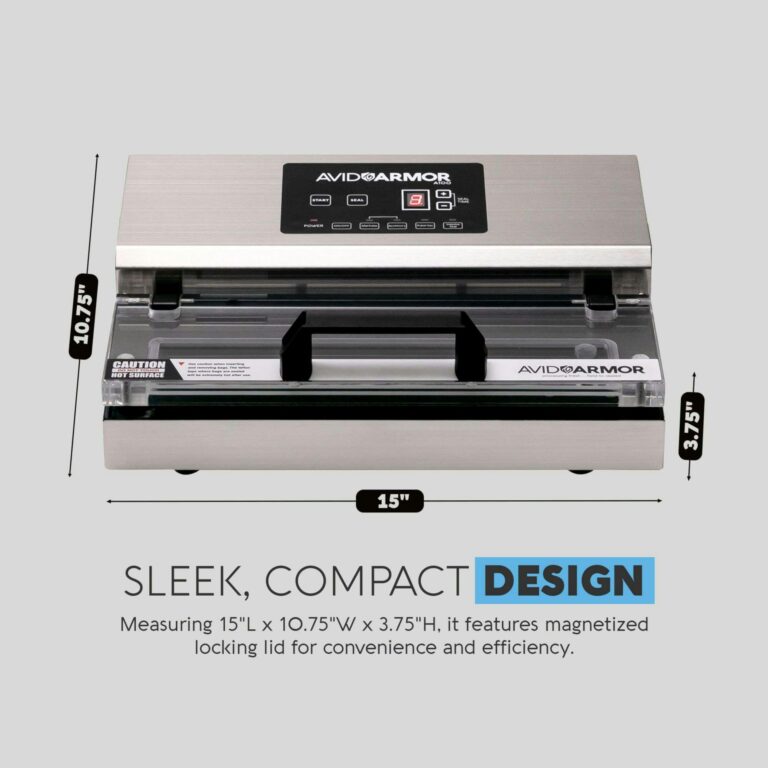 Avid Armor Vacuum Sealer Machine - A100 Stainless Construction, Clear Lid, Commercial Double Piston Pump Heavy Duty 12 Wide Seal Bar Built in Cooling Fan Includes 30 Pre-cut Bags and Accessory Hose - Image 8
