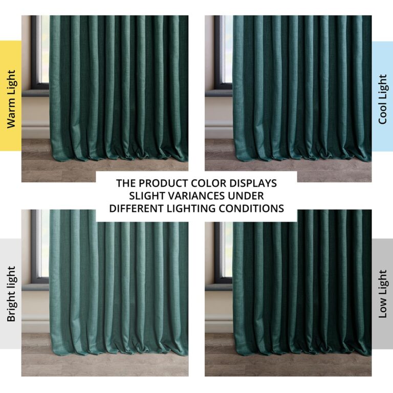 HPD Half Price Drapes - Faux Linen Curtains for Living Room (1 Panel) - 100W X 96L - Extra Wide Textured Room Darkening Curtains for Bedroom 96 Inches Long - Drapes for Home Decor, Slate Teal - Image 11