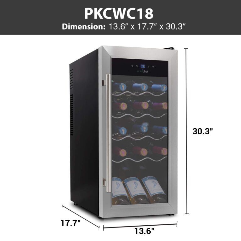 NutriChef PKCWC18 Cooler, 18 Bottle, Stainless Steel - Image 3