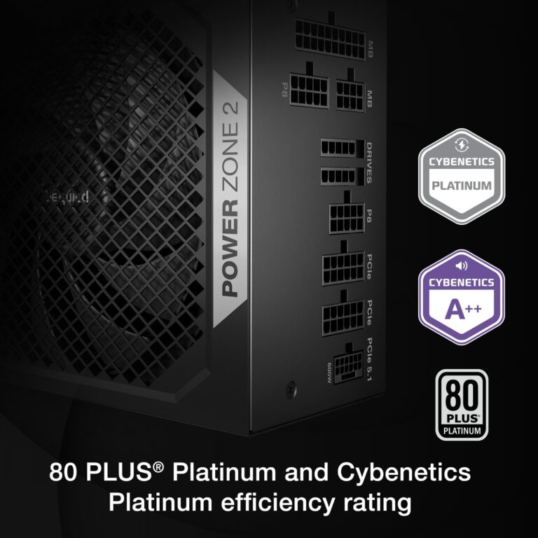 be quiet! Power Zone 2 750W ATX 3.1 PSU | 80 Plus and Cybenetics Platinum Efficiency | Zero RPM Low-Noise Power Supply | PCIe 5.1 Ready | Black | BP006US - Image 7