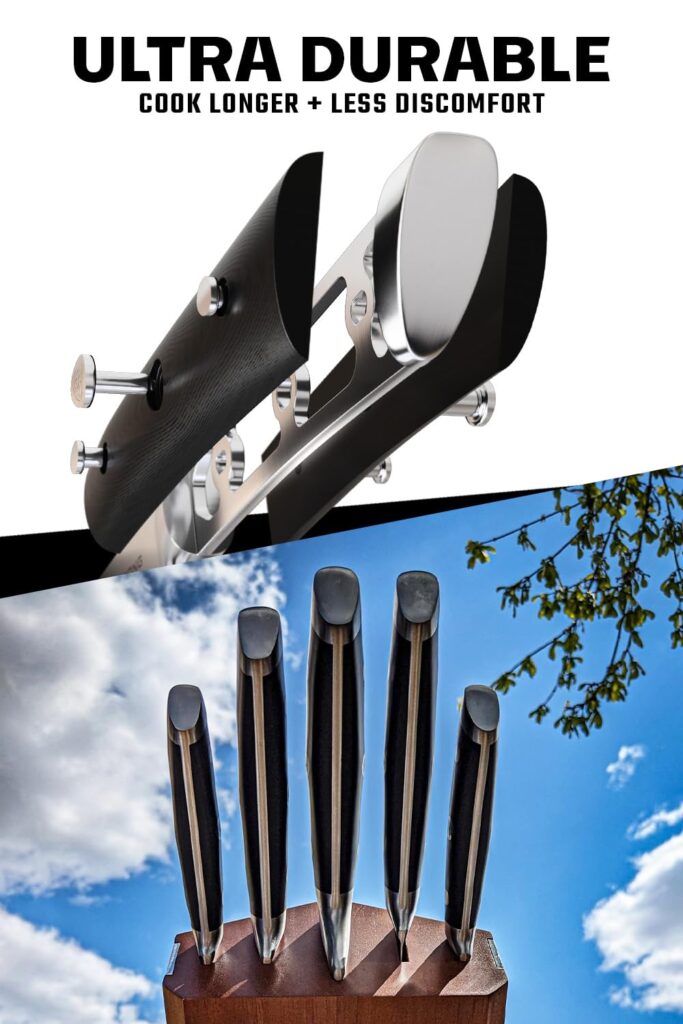 Dalstrong Knife Block Set - 5 Piece - Gladiator Series - with Modular, Multi-Level Block - German High Carbon Steel - Premium ABS Black Handles - NSF Certified - Image 5