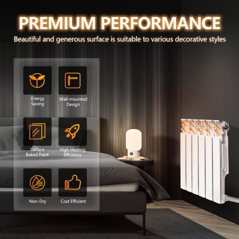 Q-Hillstar Quiet Energy Saving Hot Water Radiator, 8-Panel Wall-Mounted Aluminum Radiator Heater for Kitchen, Bathroom and Bedroom - Image 5