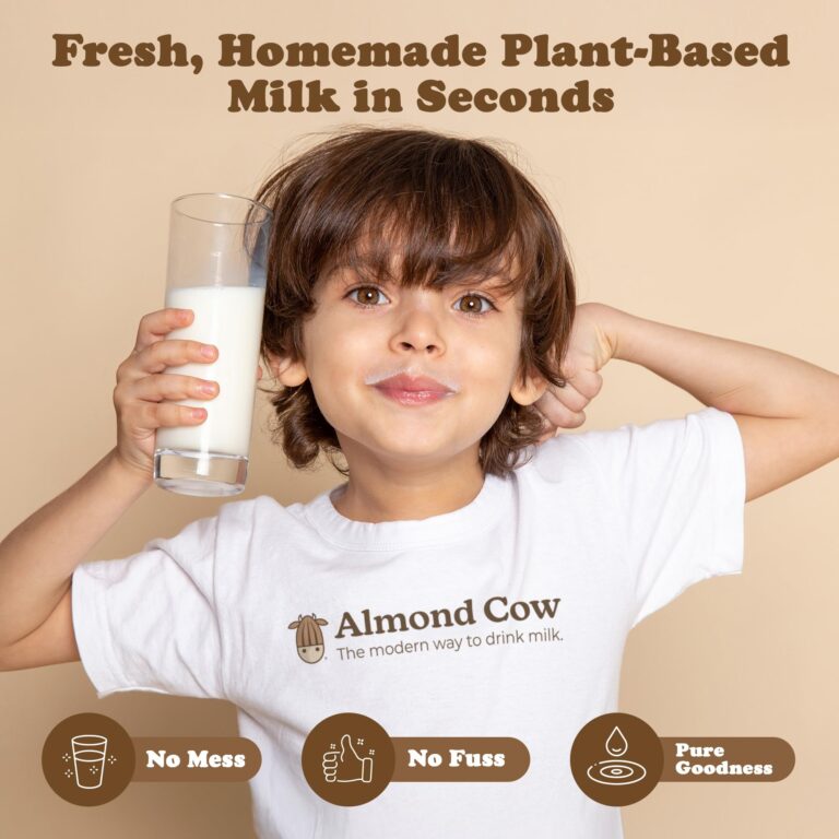 Almond Cow Milk Maker Machine, Milk in a Minute Bundle, Includes 3 Creamy CocoCash & 3 Original Almonds 'n' Dates, Glass Milk Jug, & Jug Brush - Image 2