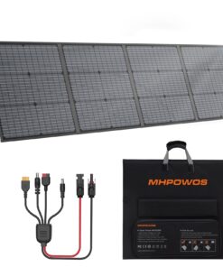 MHPOWOS Portable Solar Panel 220W 40V Monocrystalline Foldable Solar Panels Charger Power Backup, IP67 Waterproof Durable for Power Station RV Camping Off Grid Fishing