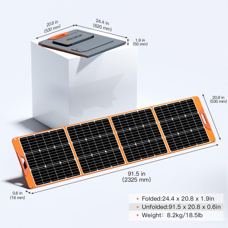 200 Watt Portable Solar Panel for Power Station Generator, 18V IP65 Waterproof 4 Kickstands Foldable Solar Panel, Solar Charger with MC4 Cable and USB Outputs for Outdoor Trip RV Camping Off Grid - Image 4