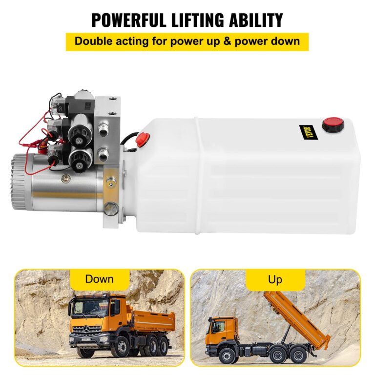 Happybuy Hydraulic Pump 12V DC Hydraulic Power Unit Double Acting Double Solenoid Hydraulic Power Pack Unit with 8L Plastic Tank Max Pressure 200 Bar for Car Liftng - Image 8