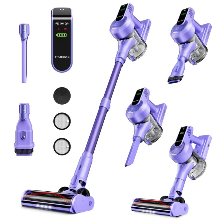 Cordless Vacuum Cleaner, 40Kpa 45Mins Vacuum Cleaners for Home, 8-in-1 Lightweight Stick Vacuum with Powerful Suction, Anti-tangle Wireless Vacuum for Carpet, Tile, Pet Hair, Hardwood Floors, Purple