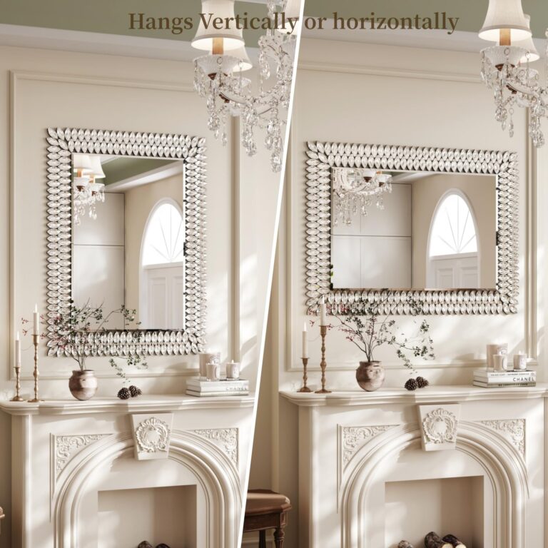 Kelly Miller 30"x40" Jeweled Bathroom Wall Mirror, Large Rectangle Mirror Decorative Mirror Luxury Vanity Mirror with Diamonds for Master Bath Half Bath Living Room Bedroom Fireplace Mantle Entryway - Image 3