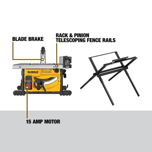 DEWALT Portable Table Saw with Stand, 8-1/4 inch, up to 48-Degree Angle Cuts (DWE7485WS) - Image 8