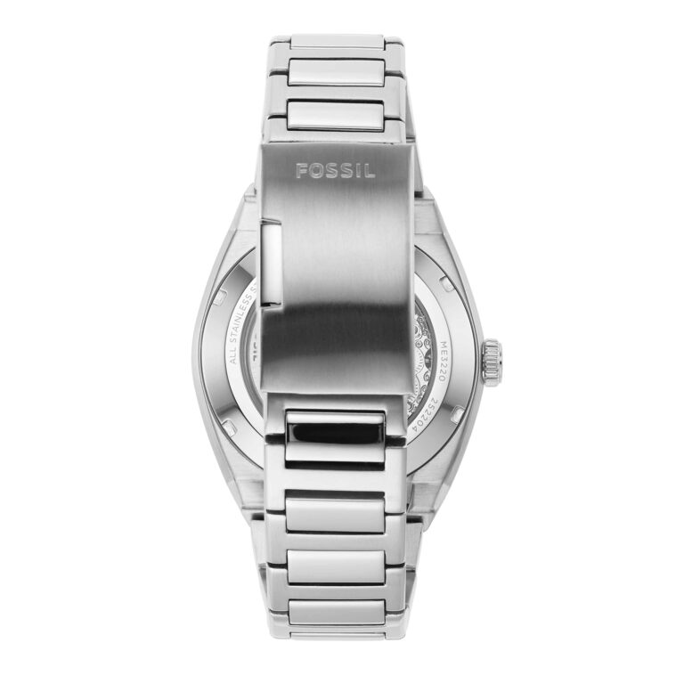 Fossil Men's Everett Automatic Stainless Steel Three-Hand Watch, Color: Silver (Model: ME3220) - Image 4