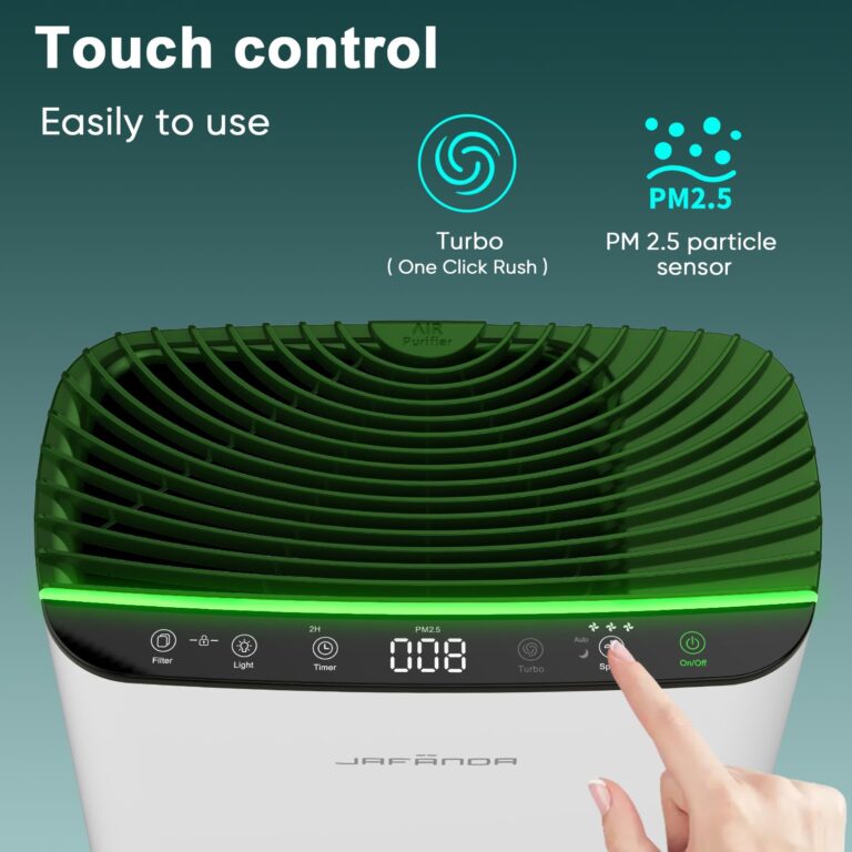 Jafända HEPA Air Purifier for Bedroom, Allergen Air Cleaners for Home Large Room up to 1226ft², Mold Air Purifiers for Home, True HEPA Air Filter Removes 99.97% Pet Dander/Hair, Pollen Dust Smoke&VOCs - Image 3