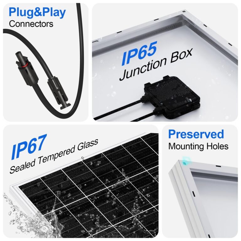 ECO-WORTHY 195 Watt Solar Panel 12 Volt Monocrystalline Solar Panel High Efficiency PV Module Power Charger for Sunsheds, Canopies, RVs, Farms and Other Off-Grid Applications - Image 4