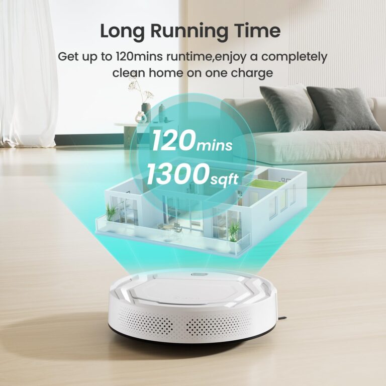 Lefant Robot Vacuum Cleaner, Strong Suction, 120 Mins Runtime, Slim, Low Noise, Automatic Self-Charging, Wi-Fi/App/Alexa Control, Ideal for Pet Hair Hard Floor and Daily Cleaning, M210 - Image 5