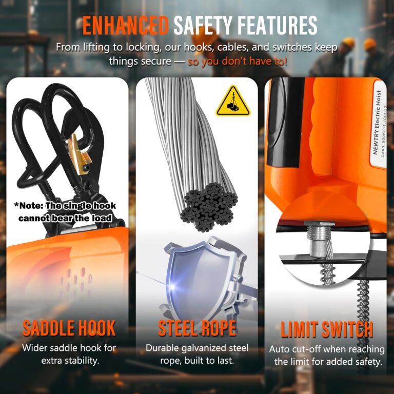 YATOINTO PRO Electric Hoist Winch 1,100lbs, 1600W 110V/120V Electric Winch with Dual Wireless Remote Control, 30ft Lifting, 16ft/Min Lifting Speed, Overload Protection, for Garagesand Attics - Image 6