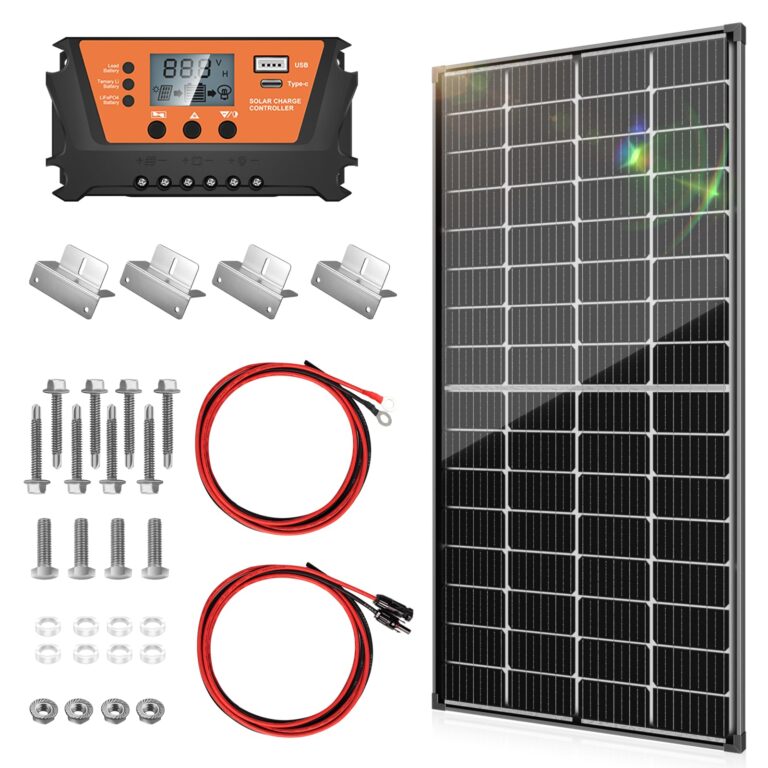 WERCHTAY Solar Panel Kit 200W Solar Panels 30A PWM Solar Charge Controller A+ Cell Solar Panel Cables Connectors Brackets for RV Boats Battery Marine Home Outdoor Off-Grid System