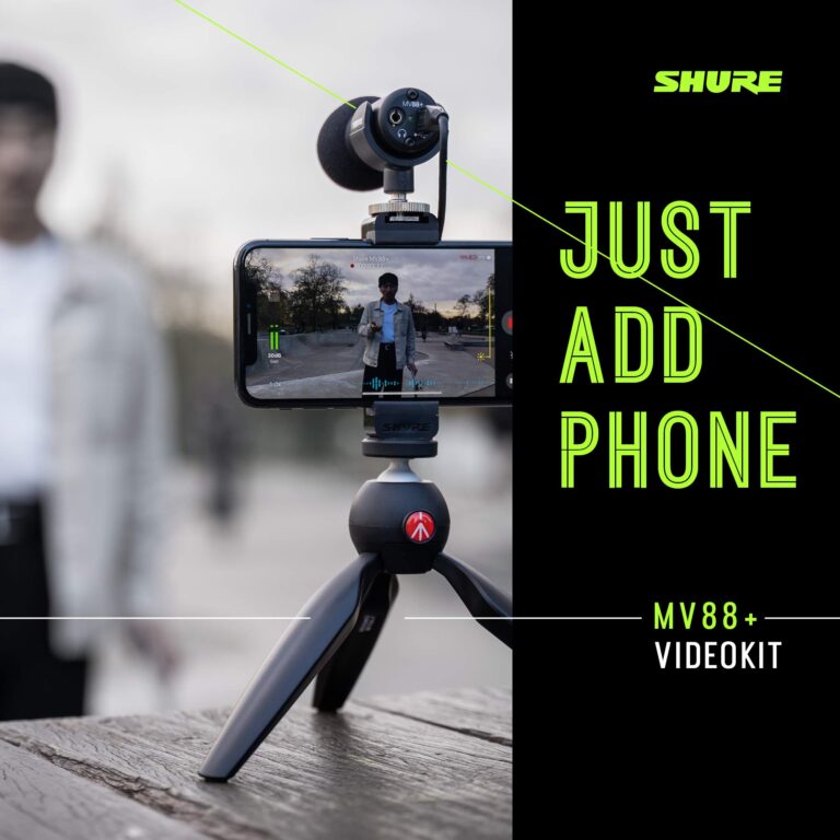 Shure MV88+ Video Kit - Digital Stereo Condenser Microphone for Apple and Android, with Manfrotto PIXI Tripod, Phone Clamp, Mount, iOS and USB-C Cables for Next-Level Connectivity (MV88+ Video KIT) - Image 12